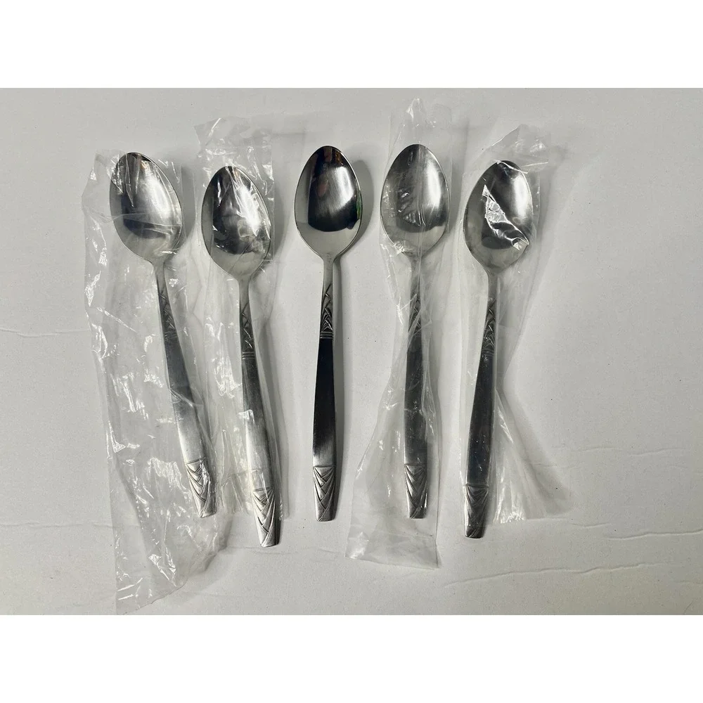 Orleans Silver ORL46 Stainless Korea Lot of 5 TeaSpoons Replacements